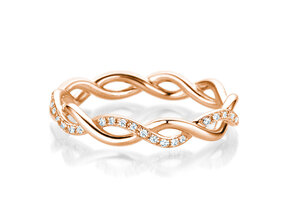 Verlovingsring Sparkling Curve in 14K roségoud