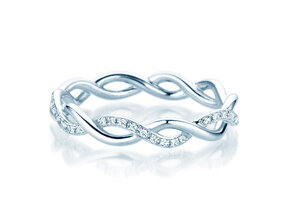 Verlovingsring Sparkling Curve in 14K witgoud met diamanten 0,14ct G/SI