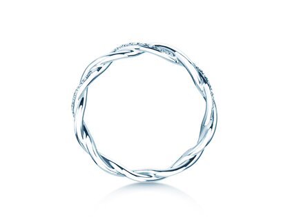 Verlovingsring Sparkling Curve in 14K witgoud met diamanten 0,14ct G/SI