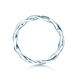 Verlovingsring Sparkling Curve in 14K witgoud met diamanten 0,14ct G/SI