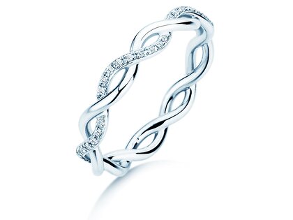 Verlovingsring Sparkling Curve in 14K witgoud met diamanten 0,14ct G/SI