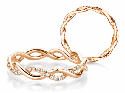 Verlovingsring Sparkling Curve in 14K roségoud