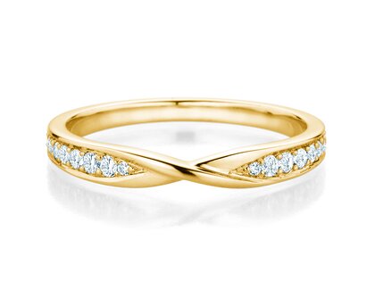 Verlovingsring Spin Diamonds in 14K geelgoud met diamanten 0,21ct G/SI