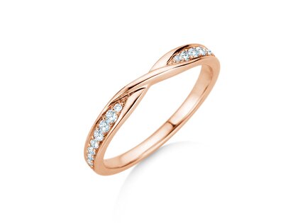 Verlovingsring Spin Diamonds in 14K roségoud met diamanten 0,21ct G/SI