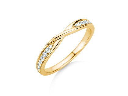 Verlovingsring Spin Diamonds in 14K geelgoud met diamanten 0,21ct G/SI