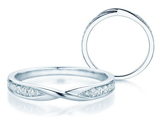 Verlovingsring Spin Diamonds in 14K witgoud met diamanten 0,21ct G/SI
