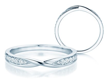 Verlovingsring Spin Diamonds in 14K witgoud met diamanten 0,21ct G/SI