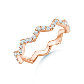 Verlovingsring Tide in 9K roségoud met diamanten 0,29ct G/SI