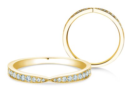 Verlovingsring V-Eternity in 14K geelgoud met diamanten 0,22ct G/SI