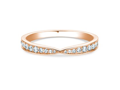 Verlovingsring V-Eternity in 18K roségoud met diamanten 0,30ct G/SI