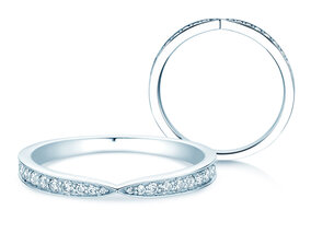 Verlovingsring V-Eternity in 18K witgoud met diamanten 0,22ct G/SI