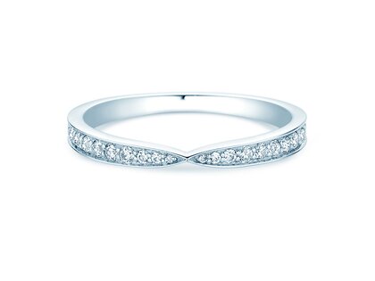 Verlovingsring V-Eternity in 14K witgoud met diamanten 0,22ct G/SI