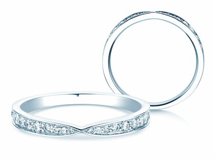 Verlovingsring V-Eternity in platina 950/- met diamanten 0,30ct G/SI