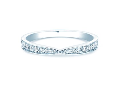Verlovingsring V-Eternity in 14K witgoud met diamanten 0,30ct G/SI