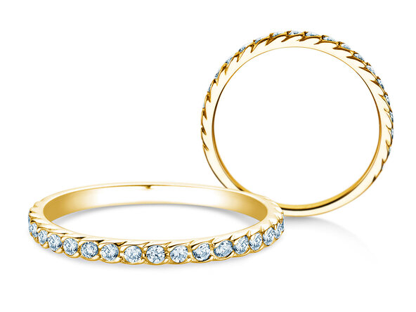 Verlovingsring Wave in 14K geelgoud met diamanten 0,33ct G/SI