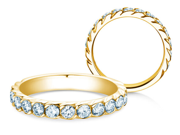 Verlovingsring Wave in 14K geelgoud met diamanten 1,30ct G/SI