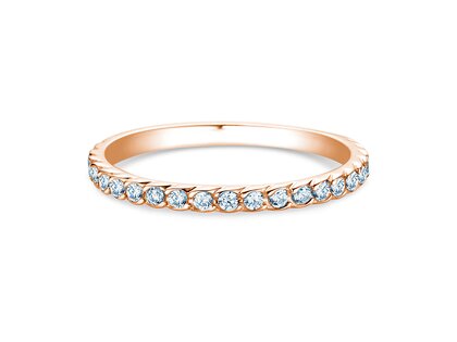 Verlovingsring Wave in 9K roségoud met diamanten 0,33ct G/SI