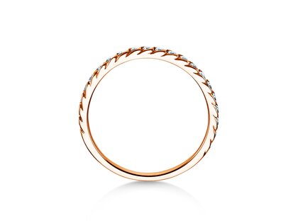 Verlovingsring Wave in 9K roségoud met diamanten 0,33ct G/SI