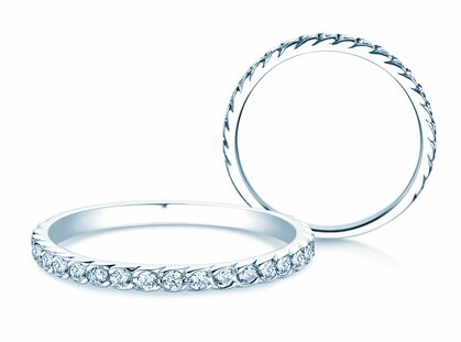 Verlovingsring Wave in 9K witgoud met diamanten 0,33ct G/SI