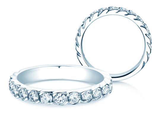 Verlovingsring Wave in 14K witgoud met diamanten 1,30ct G/SI