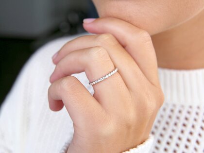 Verlovingsring Wave in 14K witgoud met diamanten 0,33ct G/SI
