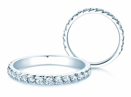 Verlovingsring Wave in 14K witgoud met diamanten 0,57ct G/SI