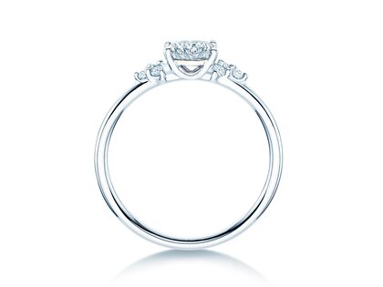 Verlovingsring Blossom Cushion in 9K witgoud met natuurlijke diamanten 0,29ct G/SI