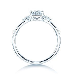 Verlovingsring Blossom Cushion in 9K witgoud met natuurlijke diamanten 0,29ct G/SI
