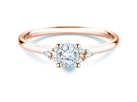 Verlovingsring Blossom Cushion in 9K roségoud met natuurlijke diamanten 0,58ct
