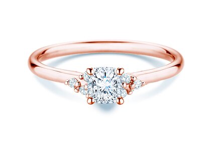 Verlovingsring Blossom Cushion in 9K roségoud met natuurlijke diamanten 0,29ct G/SI