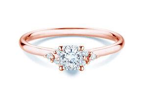 Verlovingsring Blossom Cushion in 9K roségoud met natuurlijke diamanten 0,29ct G/SI