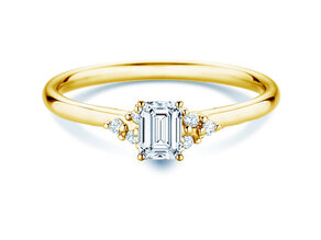 Verlovingsring Blossom Emerald in 14K geelgoud met natuurlijke diamanten 0,22ct G/VS