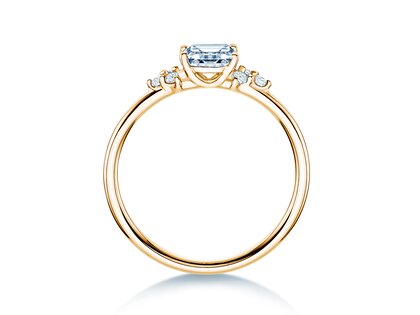 Verlovingsring Blossom Emerald in 14K geelgoud met natuurlijke diamanten 0,22ct G/VS