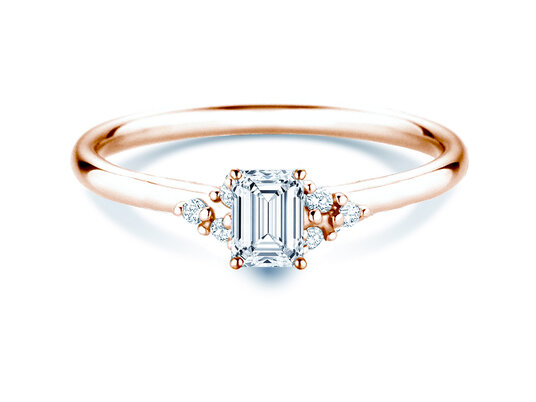 Verlovingsring Blossom Emerald in 9K roségoud met natuurlijke diamanten 0,58ct