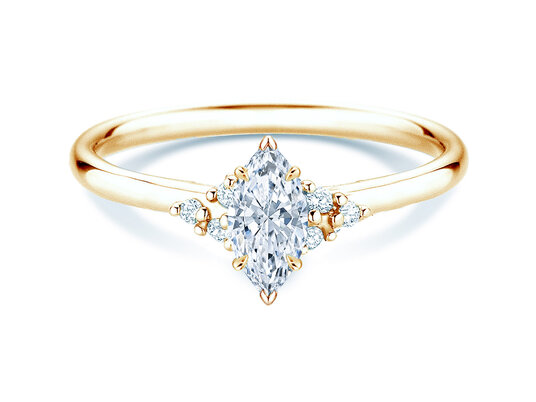 Verlovingsring Blossom Marquise in 9K geelgoud met natuurlijke diamanten 0,58ct