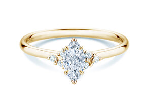 Verlovingsring Blossom Marquise in 14K geelgoud met natuurlijke diamanten 0,22ct G/SI