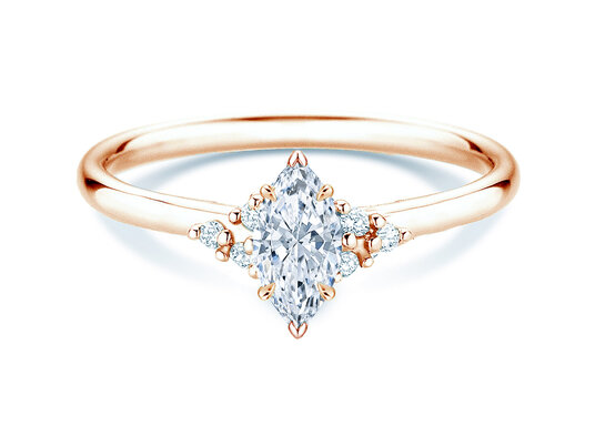 Verlovingsring Blossom Marquise in 9K roségoud met natuurlijke diamanten 0,58ct