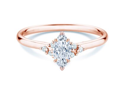 Verlovingsring Blossom Marquise in 9K roségoud met natuurlijke diamanten 0,29ct G/SI