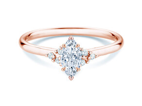 Verlovingsring Blossom Marquise in 9K roségoud met natuurlijke diamanten 0,29ct G/SI