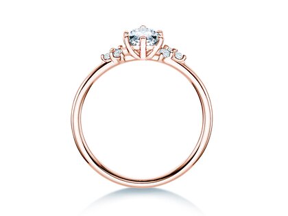 Verlovingsring Blossom Marquise in 9K roségoud met natuurlijke diamanten 0,29ct G/SI