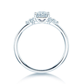 Verlovingsring Blossom Oval in 9K witgoud met natuurlijke diamanten 0,29ct G/SI