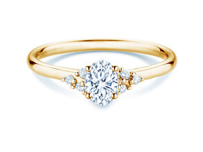 Verlovingsring Blossom Oval in 9K geelgoud met natuurlijke diamanten 0,29ct G/SI