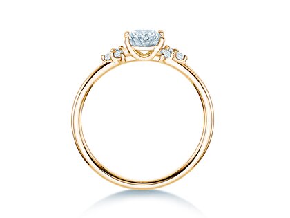 Verlovingsring Blossom Oval in 9K geelgoud met natuurlijke diamanten 0,29ct G/SI