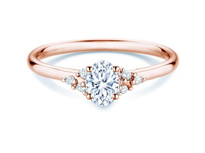 Verlovingsring Blossom Oval in 9K roségoud met natuurlijke diamanten 0,29ct G/SI