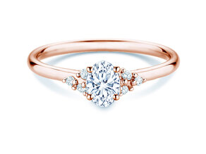 Verlovingsring Blossom Oval in 9K roségoud met natuurlijke diamanten 0,29ct G/SI