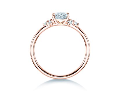 Verlovingsring Blossom Oval in 9K roségoud met natuurlijke diamanten 0,29ct G/SI