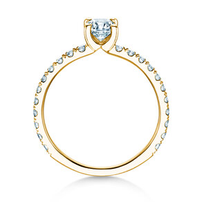 Verlovingsring Classic 4 Cushion Pavé in 14K geelgoud met natuurlijke diamanten 0,33ct G/SI