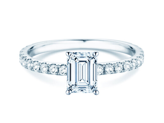Verlovingsring Classic 4 Emerald Pavé