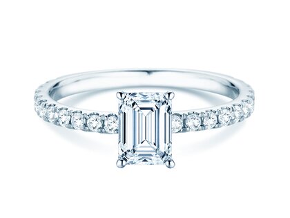 Verlovingsring Classic 4 Emerald Pavé