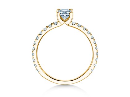 Verlovingsring Classic 4 Emerald Pavé in 14K geelgoud met natuurlijke diamanten 0,33ct G/VS